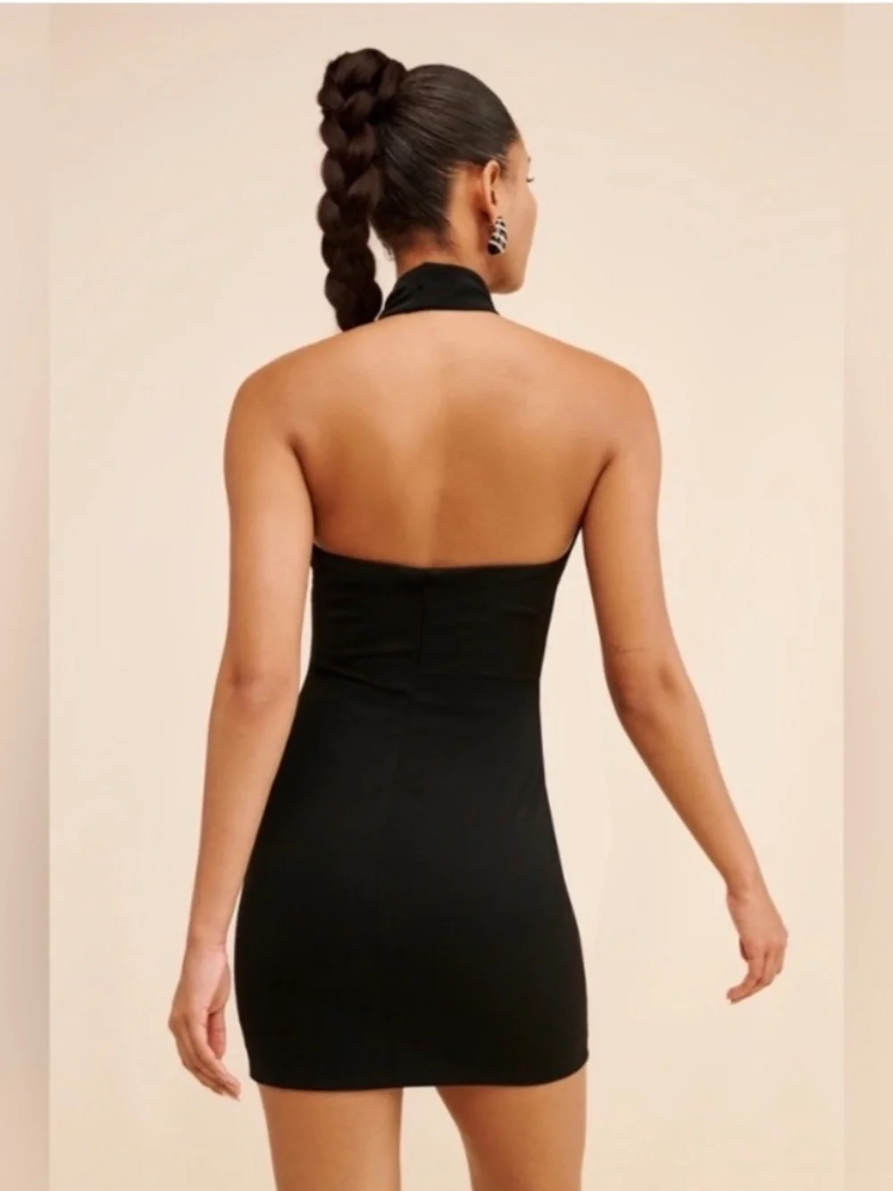 Astr The Label Black Rosette Mini Halter Dress - Picture 2 of 9